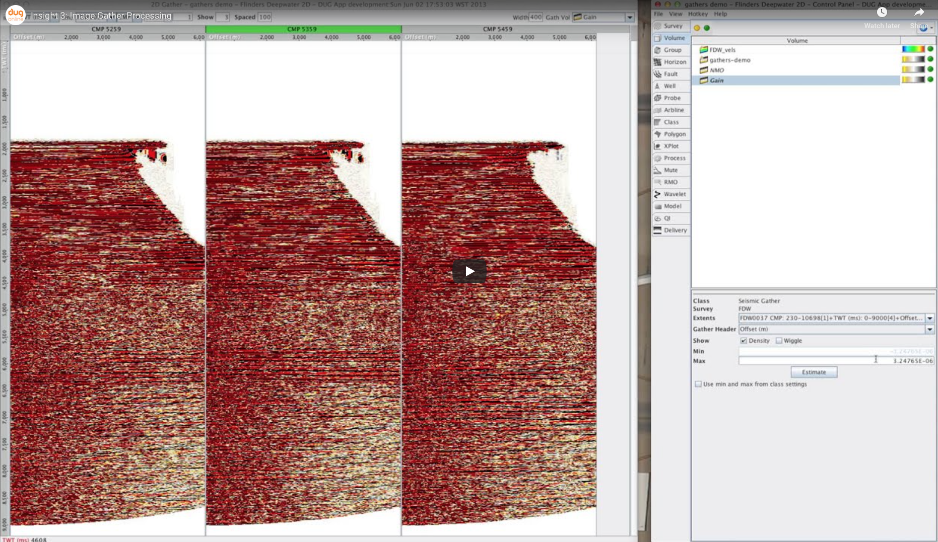 Image Gather processing in Insight 3