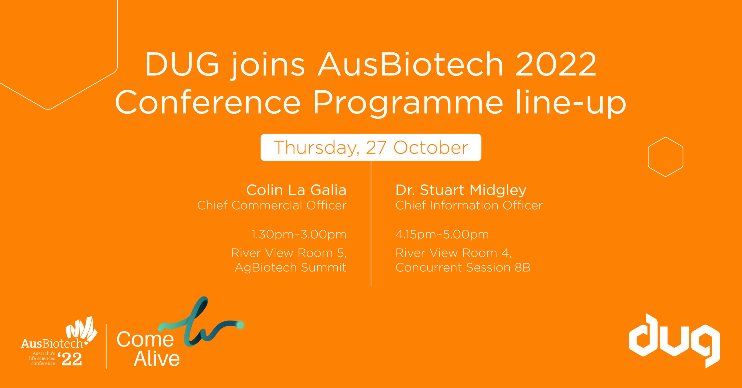 DUG joins AusBiotech 2022 Conference Programme